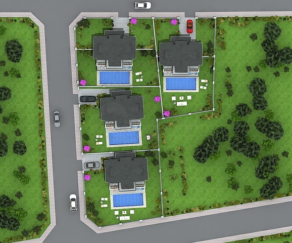 4+1 freistehende Villen in Göjek Fethiye