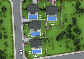 4+1 freistehende Villen in Göjek Fethiye