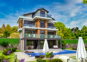 4+1 freistehende Villen in Göjek Fethiye