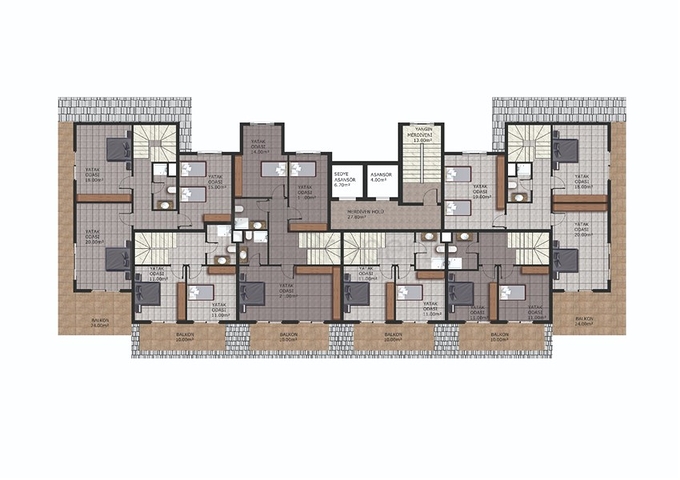 Wohnungen in einer neuen Wohnanlage