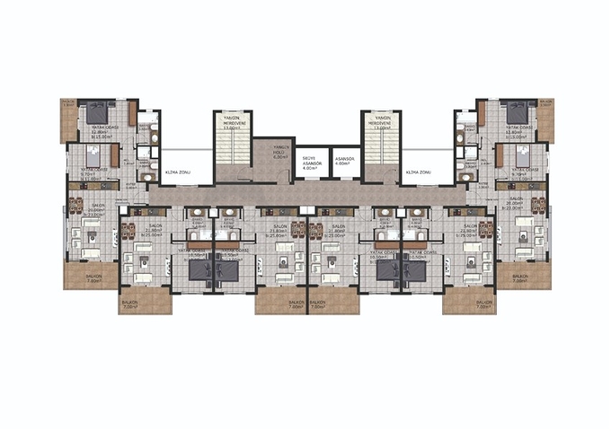 Wohnungen in einer neuen Wohnanlage