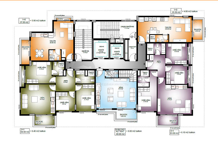 Neue Wohnanlage im Stadtteil Mahmutlar