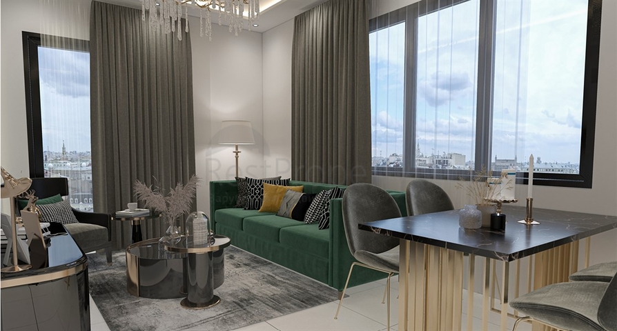 Wohnungen in einem Gebäudekomplex mit Hotelinfrastruktur im Bezirk Avsallar 