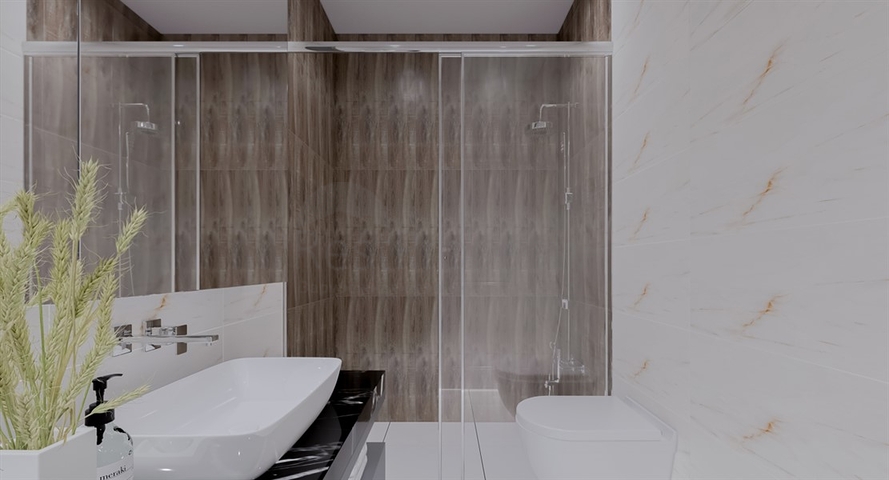 Wohnungen in einem Gebäudekomplex mit Hotelinfrastruktur im Bezirk Avsallar 