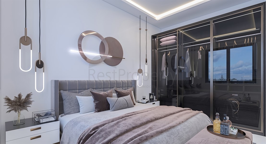 Wohnungen in einem Gebäudekomplex mit Hotelinfrastruktur im Bezirk Avsallar 