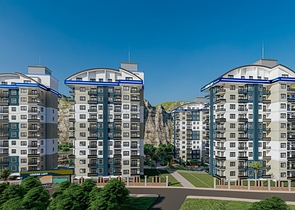 Wohnungen in einem Gebäudekomplex mit Hotelinfrastruktur im Bezirk Avsallar 