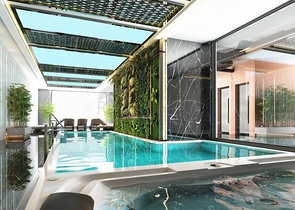 Wohnungen in einem Gebäudekomplex mit Hotelinfrastruktur im Bezirk Avsallar 