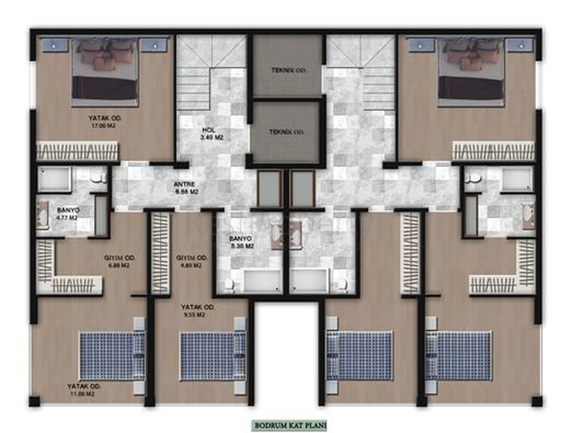 Projekt von Residenzen mit Panoramablick auf das Meer und die Berge im Bezirk Günduan