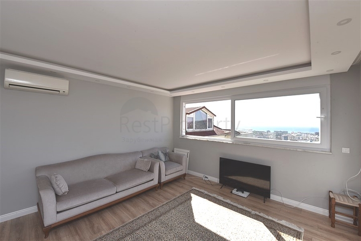 4+1 Penthouse mit offenem Blick auf das Meer und die Alanya-Festung