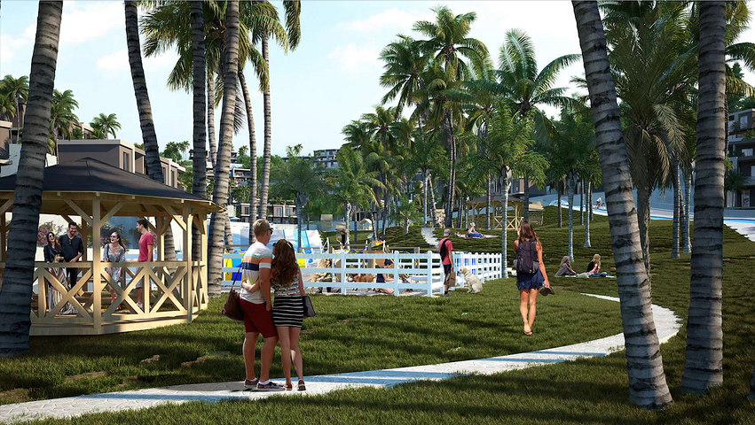 Ein neues Investitionsprojekt, umgeben von Wäldern in der Baugrubenphase in der Region Bogazici