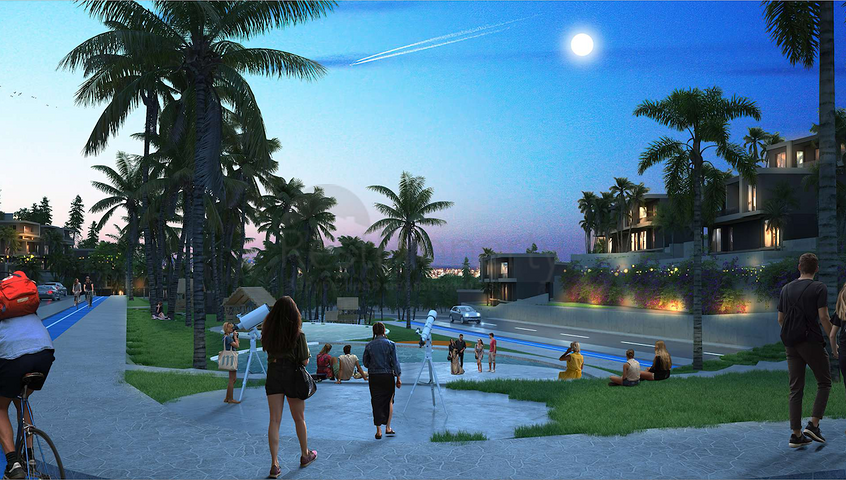 Ein neues Investitionsprojekt, umgeben von Wäldern in der Baugrubenphase in der Region Bogazici