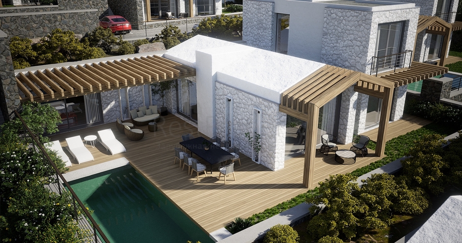 Freistehende Villen mit einzigartiger Architektur im Stadtteil Gümüslük