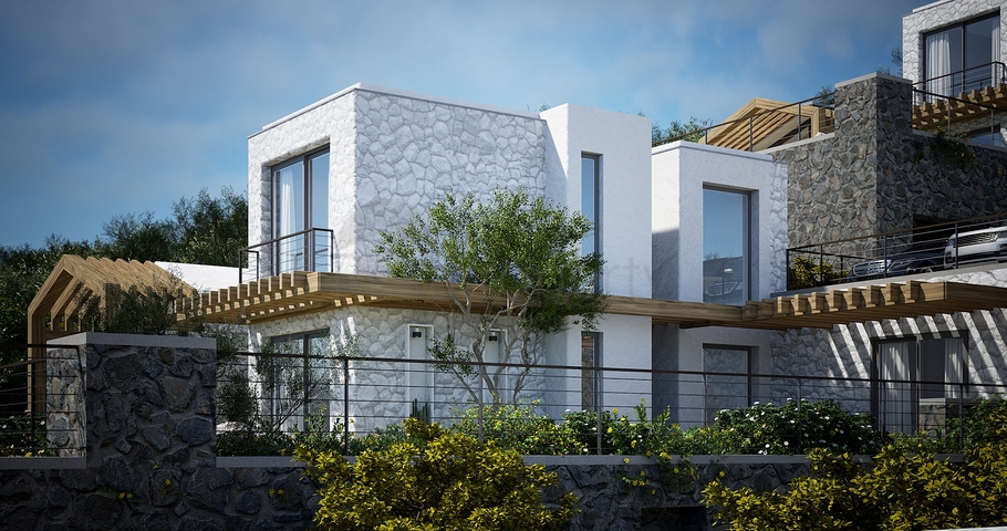 Freistehende Villen mit einzigartiger Architektur im Stadtteil Gümüslük