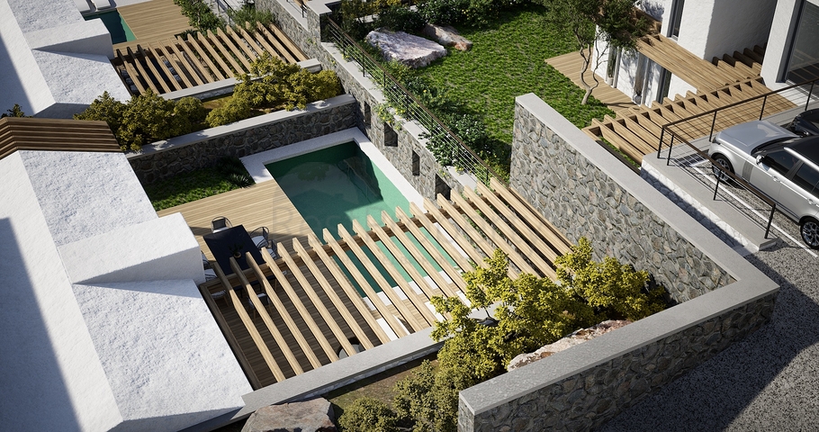 Freistehende Villen mit einzigartiger Architektur im Stadtteil Gümüslük