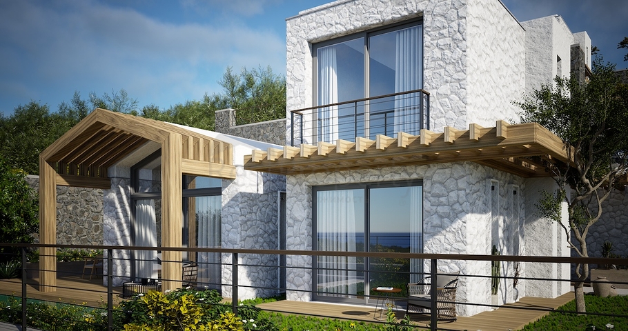 Freistehende Villen mit einzigartiger Architektur im Stadtteil Gümüslük