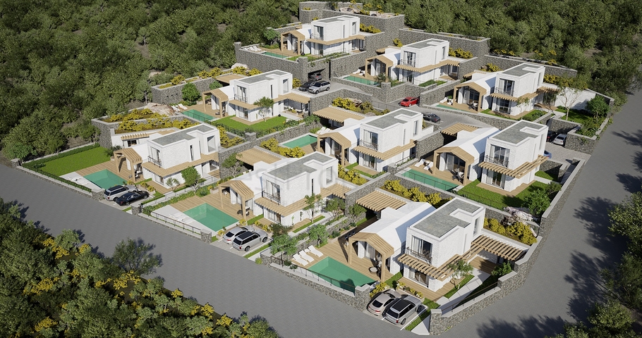 Freistehende Villen mit einzigartiger Architektur im Stadtteil Gümüslük