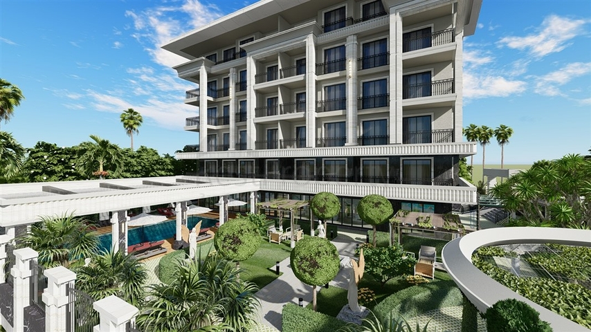 Luxus-Wohnanlage in der Nähe des Meeres in der Anfangsphase des Baus