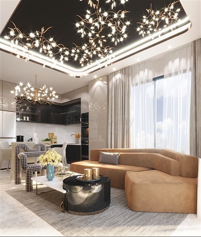 Luxus-Wohnanlage in der Nähe des Meeres in der Anfangsphase des Baus