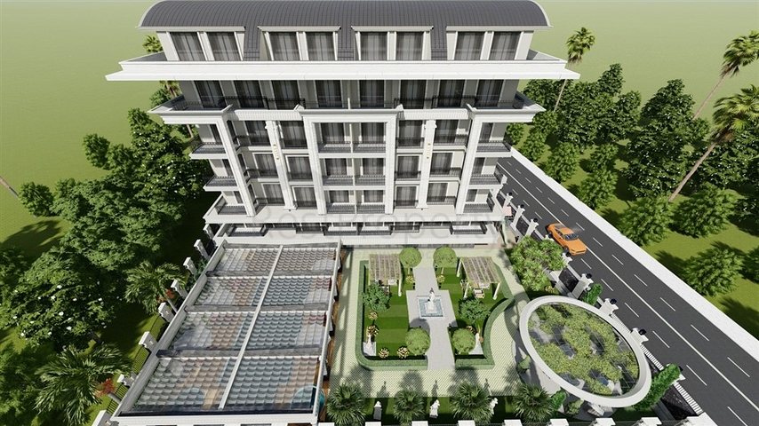 Luxus-Wohnanlage in der Nähe des Meeres in der Anfangsphase des Baus