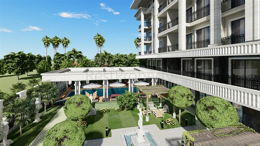 Luxus-Wohnanlage in der Nähe des Meeres in der Anfangsphase des Baus