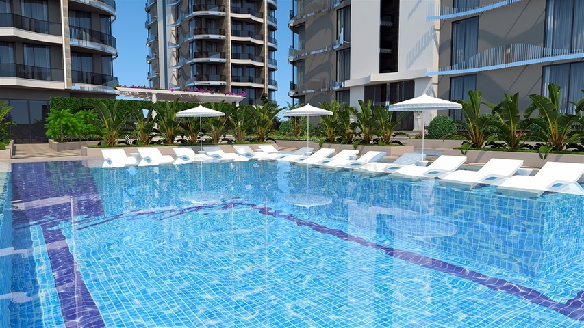 Wohnung 1+1 vom berühmten Bauträger 200 m vom Meer entfernt im Stadtteil Tosmur