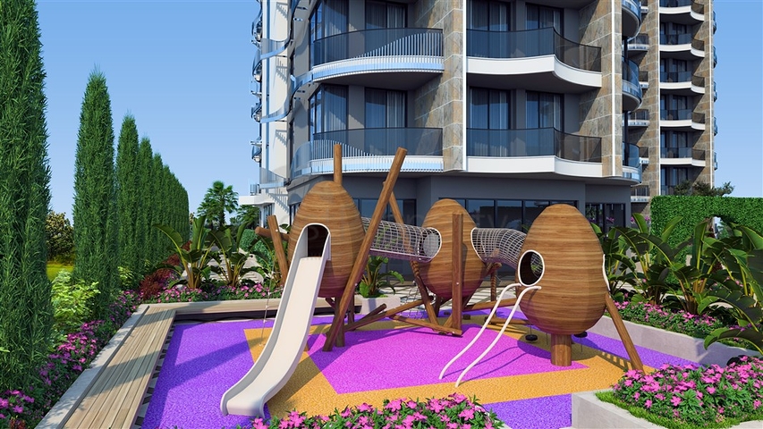 Wohnung 1+1 vom berühmten Bauträger 200 m vom Meer entfernt im Stadtteil Tosmur