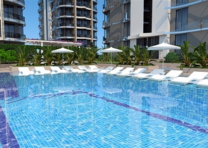 Wohnung 1+1 vom berühmten Bauträger 200 m vom Meer entfernt im Stadtteil Tosmur