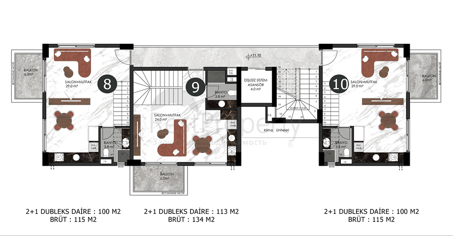 Clubhaus in der entwickelten Gegend ist beides