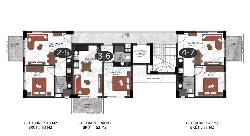 Clubhaus in der entwickelten Gegend ist beides