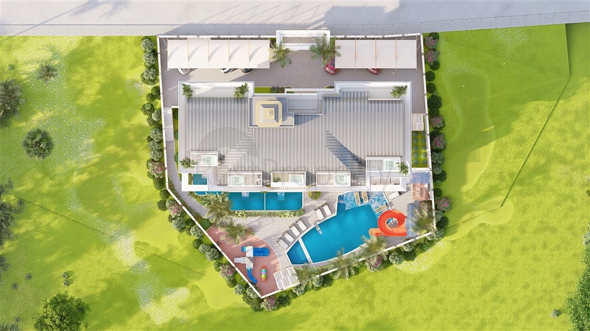 Komplex im modernen Stil im angesehenen Viertel Oba 