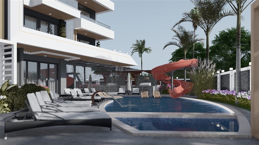 Komplex im modernen Stil im angesehenen Viertel Oba 