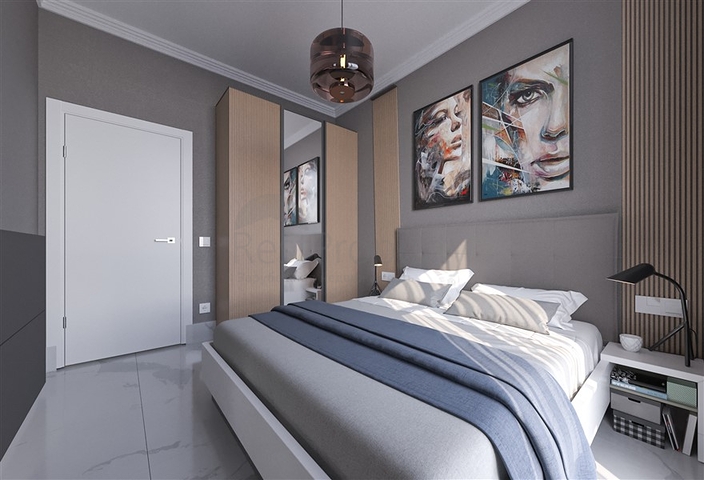 2+1 Wohnung während der Bauphase im Stadtteil Mahmutlar