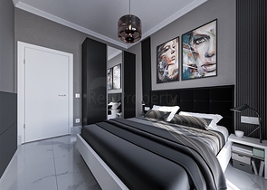 2+1 Wohnung während der Bauphase im Stadtteil Mahmutlar