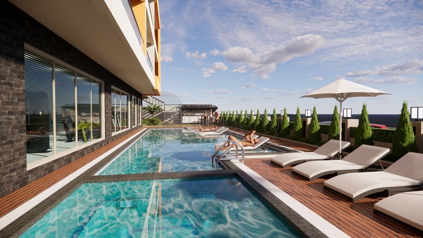 1+1 Wohnung in einem der neuen Komplexe des Bezirks Mahmutlar