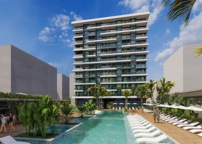 1+1 Wohnung an der ersten Küste in einem Komplex mit der gesamten Infrastruktur