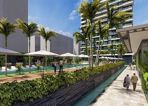 1+1 Wohnung an der ersten Küste in einem Komplex mit der gesamten Infrastruktur