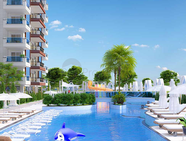 Wohnung in einem neuen Haus im Stadtteil Mahmutlar.