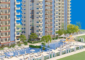 Wohnung in einem neuen Haus im Stadtteil Mahmutlar.