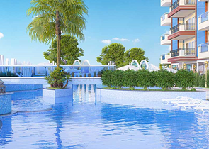 Wohnung in einem neuen Haus im Stadtteil Mahmutlar.