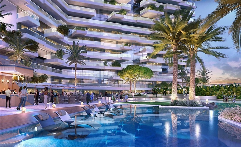 Neue Wohnanlage im Stadtteil Dubai Land