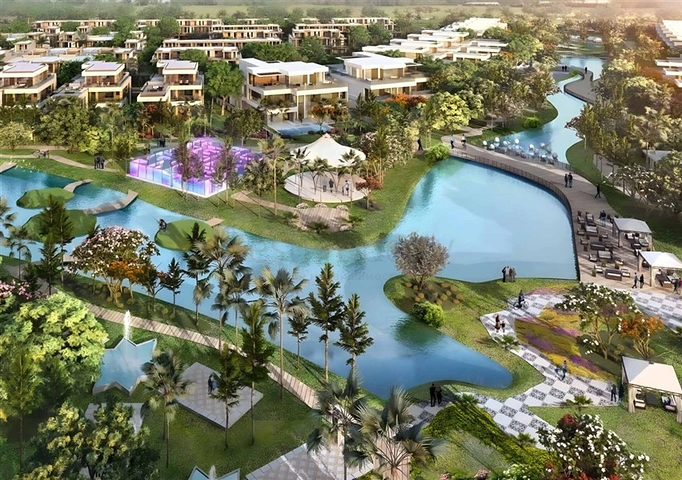 Ein neuer Komplex von Stadthäusern und Villen im angesehenen Stadtteil Dubai Land