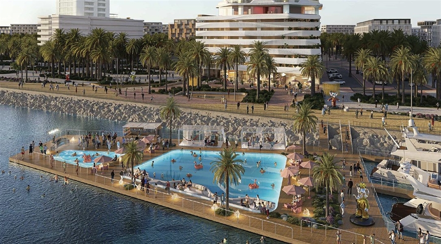 Designer-Apartment am ersten Ufer mit Blick auf den Persischen Golf