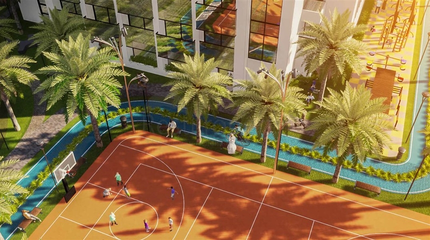 der 29-stöckige Komplex im belebten Viertel von Dubai- Jumeirah Village Triangle