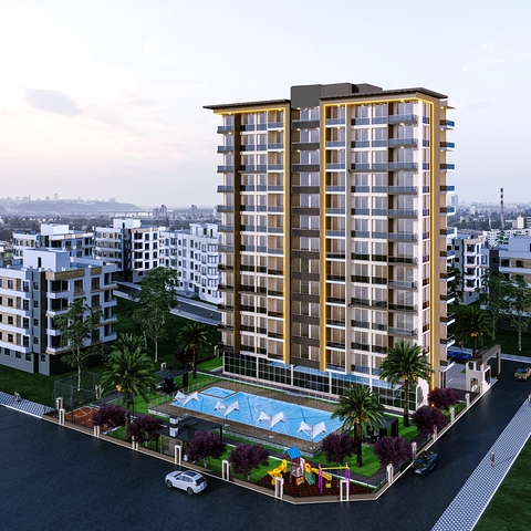 Neue Wohnanlage im Stadtteil Tomyuk