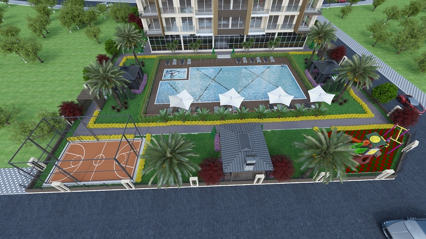 Neue Wohnanlage im Stadtteil Tomyuk