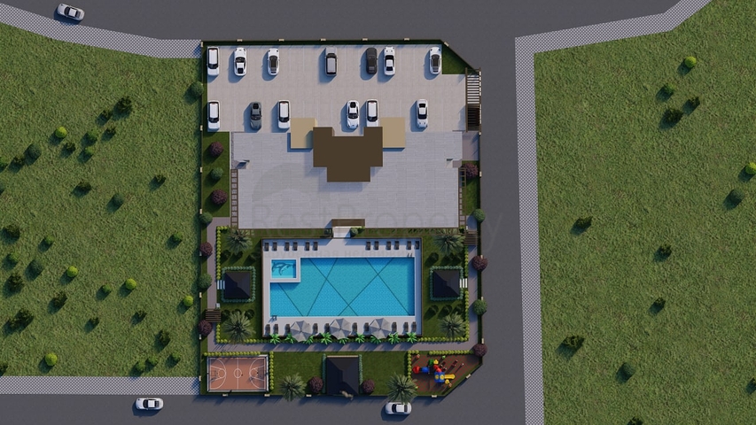 Neue Wohnanlage im Stadtteil Tomyuk