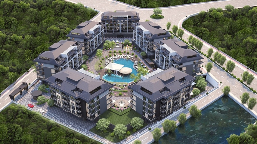 Zweizimmerwohnung in einem neuen Komplex Bezirk Oba