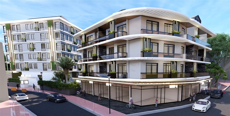 1+1 Wohnung in einem neuen Komplex im Zentrum von Alanya