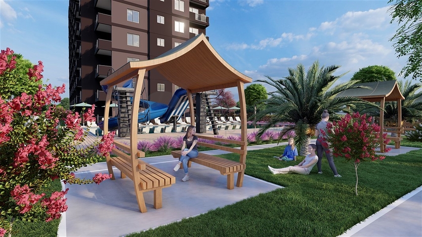 Wohnungen in einem im Bau befindlichen Komplex in der Nachbarschaft von Cesmeli