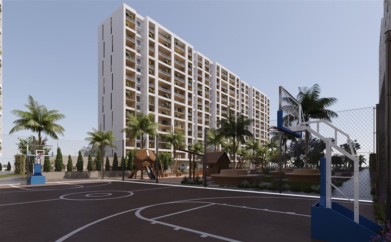 Eine groß angelegte Wohnanlage in der Bauphase im Stadtteil Arpachbachschisch